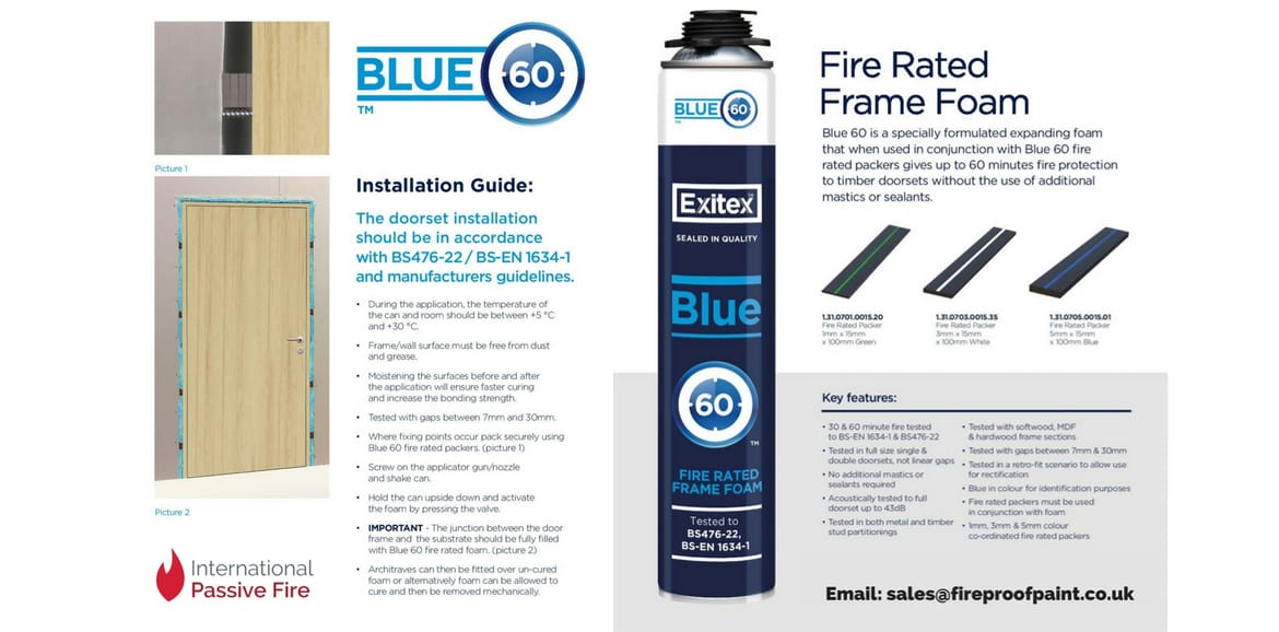 Blue 60-Fire Rated Door Frame Foam