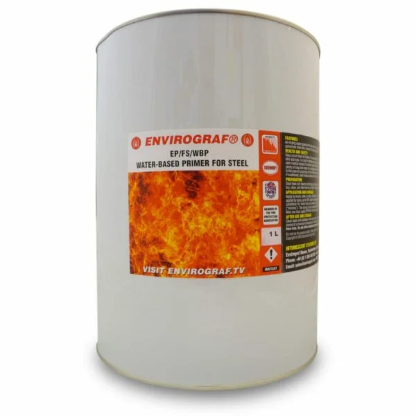 Tin of paint for Envirograf EPFS intumescent water based paint for structural steel