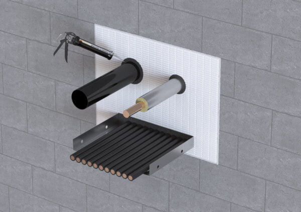 Quelstop Fire Batt with service penetrations and HPE sealant